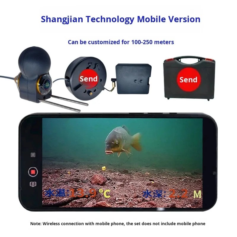 Split-Screen Live Streaming Fish Finder, Connect Wirelessly to Your Mobile
