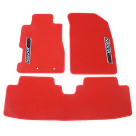 EVPROXP Floor Mats Compatible with 01-05 Civic 02-05 Civic SI, Red Nylon Factory Fitment Carpet Front & Rear 3PCS Set, 03 04, with Mug