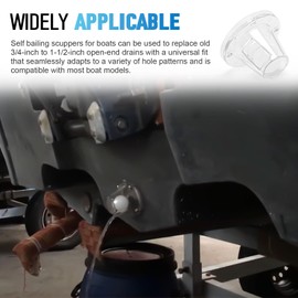 Tobaiwind Boats Scupper Drain Self-Bailing Scupper Valve Fits 3/4 inch to 1-1/2 inch Openings - Boat Deck Drain Scupper Diameter 2-7/8 Inch - Efficient Self-Draining & Anti-Reflux Boat Ball scuppers