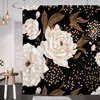 ChloropLastid Black Gold Floral Shower Curtain Black Flowers Shower Curtain