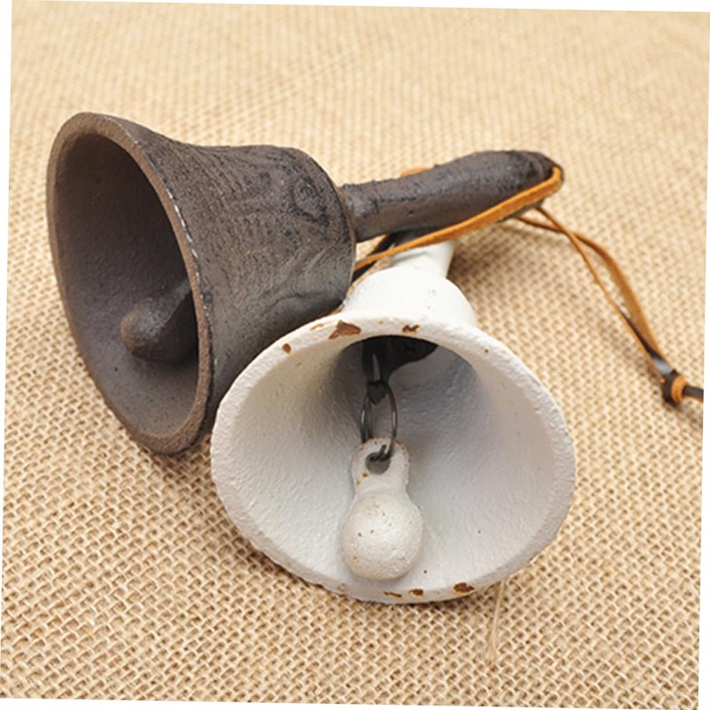 GRIRIW Iron Bell Hand Bells for Pet Training Rustic Decor