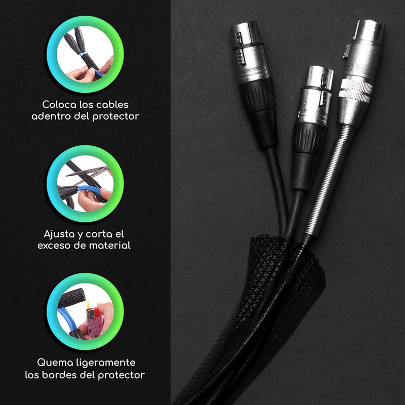 Lenfech Organizador de Cables de 2 y 4 Metros para