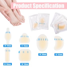 30Pcs Blister Plasters for Feet Blister Plasters Blister Prevention Hydrocolloid Plaster for Toe Feet Heel Finger and New Skin