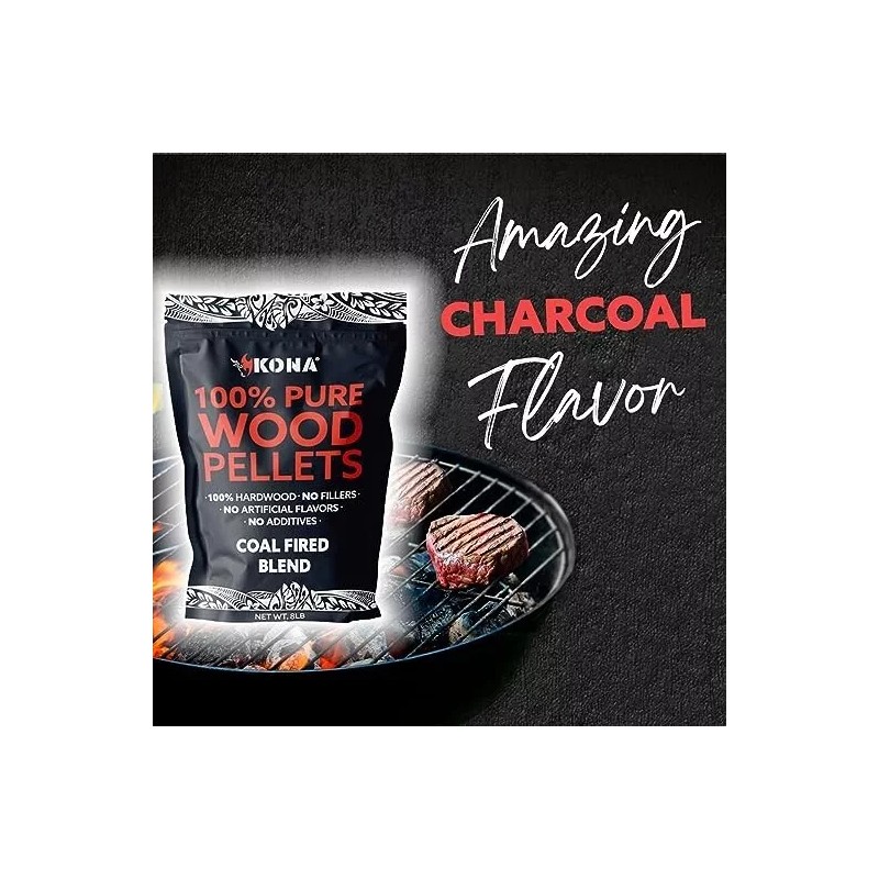 Kona Coal Fire Smoker Pellets - 100% Natural Premium Wood