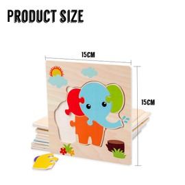 Holzpuzzle Holzspielzeug für Kinder, 4 Stück Tier Puzzle, Montessori Spielzeug Holzpuzzle, Puzzle Lernspielzeug Pädagogisches Spielzeug Geschenk, Holzpuzzle für Jungen und Mädchen