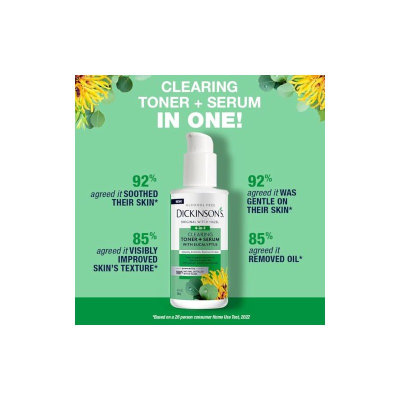 Tónico aclarante + sérum con eucalipto Witch Hazel de Dickinson