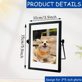 12 Pack 4 x 6 Inches Picture Floating Frames for 3.5x5, 3.5x5'', 2x3 Gold or Black Photo Frame Metal Pressed Picture Frame with Glass for Desk Tabletop Shelf Vertical Display (A: 12 Pack 4"x 6" Mixed)