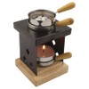 Metal Incense Burner on Wooden Base with Incense Pot -