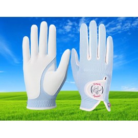 SIMPLE SYMBOL Women's RainGrip Golf Glove Two Pack,Hot Wet Weather Comfort,（Two Left Hands Or Two Right Hands Or One Pair） Four Colors to Choose from Pink/Purple/White/Green(Sky,M,Left)