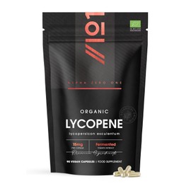 Organic Lycopene 15mg - Bio-Fermented Tomato Extract – 90 Vegan Capsules (3 Months Supply) – Resealable and Recyclable Pouch – By Alpha01