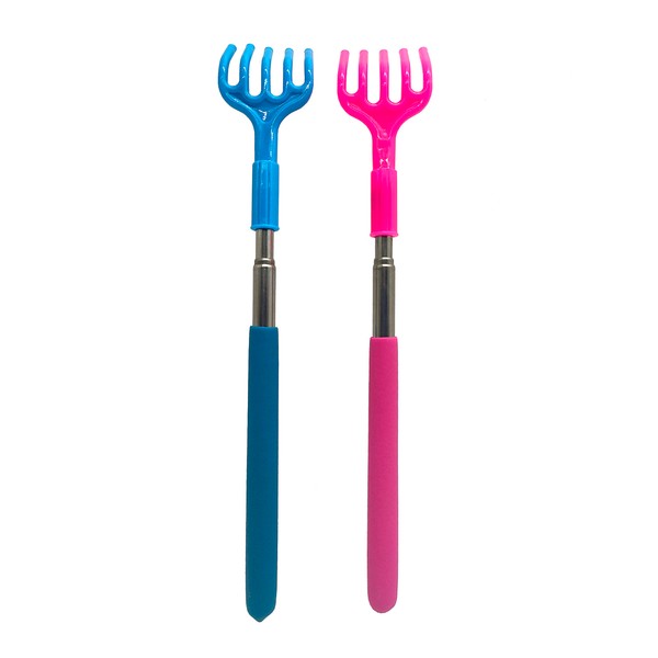 Qaoquda Back Scratcher 2 Pcs Portable Stainless Steel Extendable Telescopic