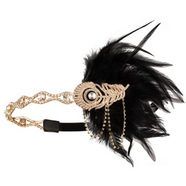 Cizoe - Juego de accesorios Gatsby de los años 20 para mujer, diadema con solapa, diadema de los años 20 y collar (db)