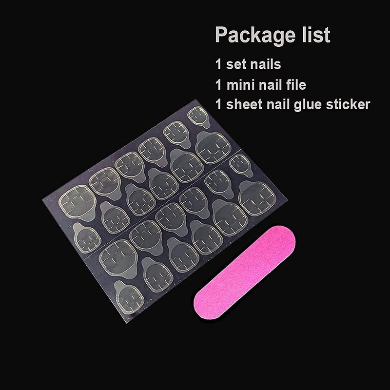 Coolnail Glossy 24pcs Dark Rose Pink Coffin False Nail Tips