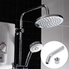 Shower Head Extension Arm, G1/2" 20cm Curved Forward Stainless Steel