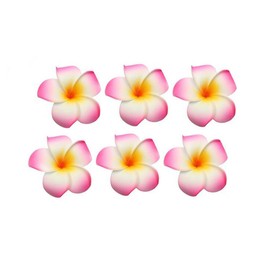 12PCS Women Girls 2.36" Hawaiian Hawaii Bohemia Style Plumeria Foam Flower Hair Clips Decoration Hair Barrette Hairpin For Bridal Wedding Party Beach Holiday (Pink)