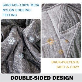 Cooling Coverlet Blanket Set for Hot Sleepers,Ultra-Soft Lightweight Microfiber Quilt,Cool Breathable Summer Bedding,Reversible Bedspread for Couch/Travel for Night Sweats Relief(Grey,Queen)