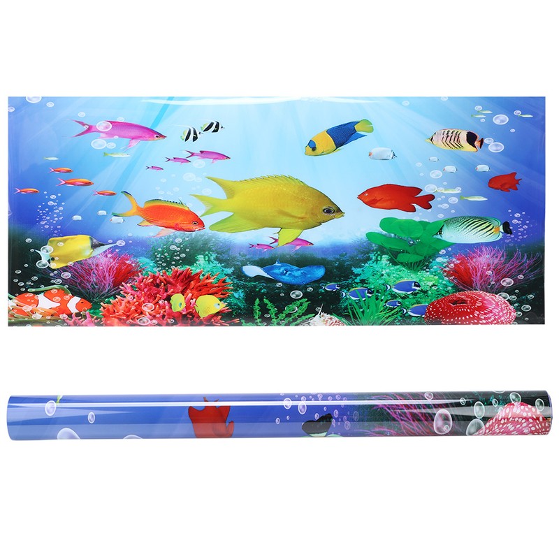 Background Poster Decorative Painting PVC Sticker Landscape Image for Aquarium