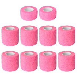 FEILIBAY 10 Pack Cohesive Bandage Wrap Self Adherent Vet Tape for Pets, Elastic Self Adhesive Wrap for Sports, Finger, Wrist, 2 Size (8Pack 2'' and 2Pack 1''), Pink