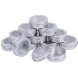 Chocople Aluminum Can Cream Case Bead Case Cosmetics Divided Silver Window Set of 12 (30ml)