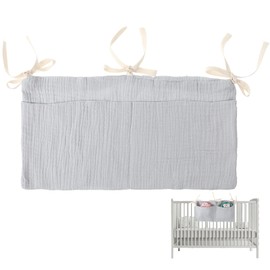 GEEHUA Bedside Hanging Bags, Crib Nappy Bag Dormitory Bed-Bunk Organizing Bag Milk Bottle Bib-Storage Bags Hanging Diaper Caddy Organizer (Gray)