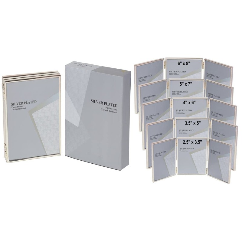 5 x 7-inch Silver Thin Edge TRIPLE PORTRAIT Photo Frames