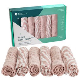 KOALA BABYCARE - Muslin Cloths Baby 30 x 30 cm Made of Soft Cotton - Burp Cloths Baby Pack of 6 - Muslin Cloth Baby Absorbent and Breathable Ideal for Cleaning and Drying