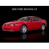 2001 Ford Mustang GT in Red METAL SIGN: 9x12" & Free Shipping