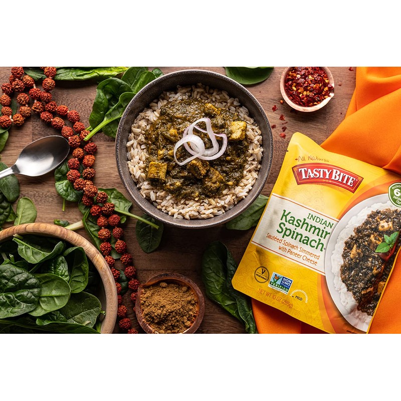Tasty Bite Indian Kashmir Spinach, Microwaveable Ready to Eat Entrée,