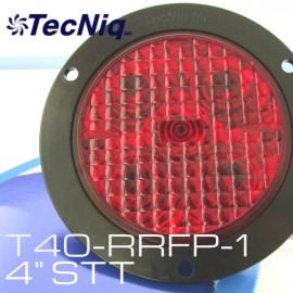TecNiq, Inc T40-RRFP  TecNiq, Inc RED STT 4" Round Flange Truck Trailer RV Lights, USA
