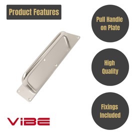 VIBE 19mm Pull Handle on Plate Plain 150x19mm (225x75mm Plate) on Satin Anodised Aluminium Sliding Door Heavy Duty Pull Push Door Handle on Satin Anodised Aluminium for Internal Doors