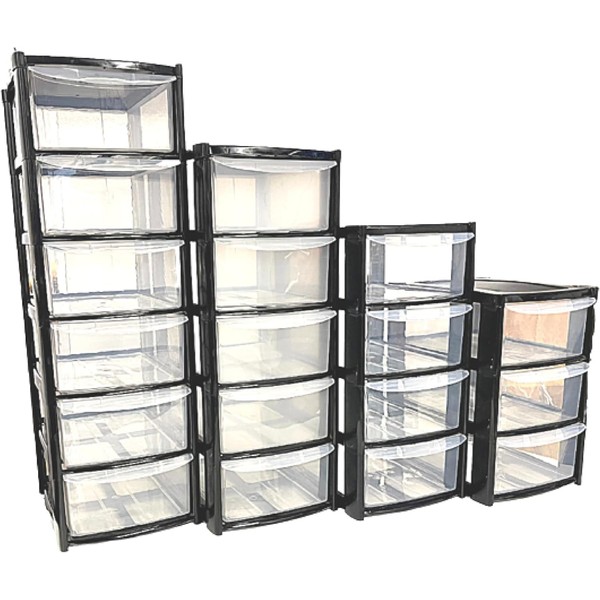 Khads Efficient Multipack Plastic Storage Towers with 3/4/5/6 Drawers Perfect for Office Home Kitchen Desktop Mini Stationary Files Makeup Organizer (6 Tier (26D x 19W x 60H))