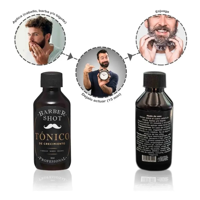 Tratamiento Bergamota Crecimiento Barba Cabello Barber Shot