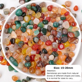 JDCMEI 250 g Gemstones for Children, 15-20 mm Colourful Gemstone Mix, Tumbled Stones, Colourful Semi-Precious Stones, Lucky Stones for Gemstone Game, Small Gemstones for Decoration, Gemstone Game
