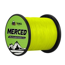 RUNCL Braided Fishing Line Merced, 4 Strands Braided Line - Proprietary Weaving Tech, Thin-Coating Tech, Stronger, Smoother - Fishing Line fr Freshwater Saltwater (Hi-Vis Yellow, 20LB(9.1kgs), 300yds)