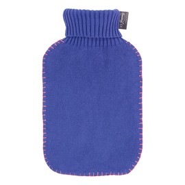 Fashy Hot Water Bottle with Turtleneck Knitted Cover Blue 2 L