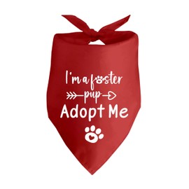 I'm a Foster Pup Adopt Me Dog Bandana Adopted Pet Scarf Foster Pup Adopt Me Red Dog Bandana - Puppy Bandana for Small & Medium Dogs