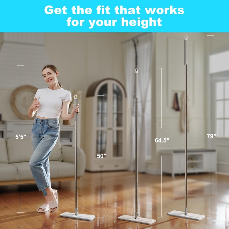 JOYMOOP Mop Handle Extension Rods, for Extending & Replacing Flat