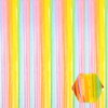 6 Pack Rainbow A Foil Fringe Curtain Backdrop, 3.28Ft x