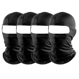 MUNSKT 4 Pcs Balaclava Ski Face Mask Motorbike Helmet Cover for Summer Winter, Multifunctional Unisex Motorcycle Cycling Neck Hat Outdoor Sports Black