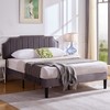 VECELO Upholstered Platform Queen Bed Frame with Tufted Adjustable Headboard/Mattress