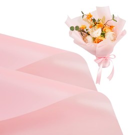 BEISHIDA Floral Wrapping Paper, 40 Pcs Matte Pink Floral, Waterproof Gift Wrap for Bouquet, Florist Supplies, Wedding, Graduation, Occasions