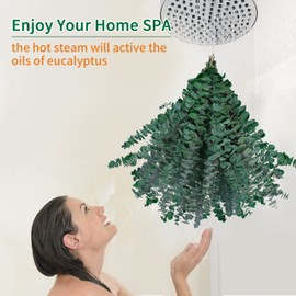 30pcs Eucalyptus for Shower,Dried Eucalyptus Bundle -17in Real Eucalyptus Stems,100% Natural Eucalyptus Leaves Greenery Stems & Aromatic Shower Plant, Home Decor