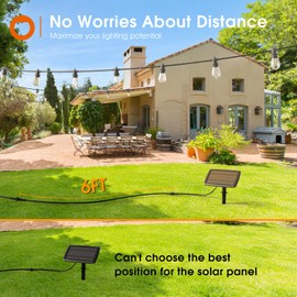 addlon Extension Cord 6FT for Solar String Lights Solar Panel Outdoor Waterproof Extension Cable Compatible for Outside Easy Installation Connectable for Garden, Patio, Yard, Eco-Friendly and Durable