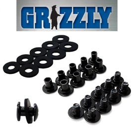 Tornillos Chicago negros, 1/4 pulgada, 10 unidades, para pistolas de cuero/Kydex, clips y fundas de cuchillo, cabezas Phillips y cierres ranurados abiertos con arandelas de goma/espaciadores