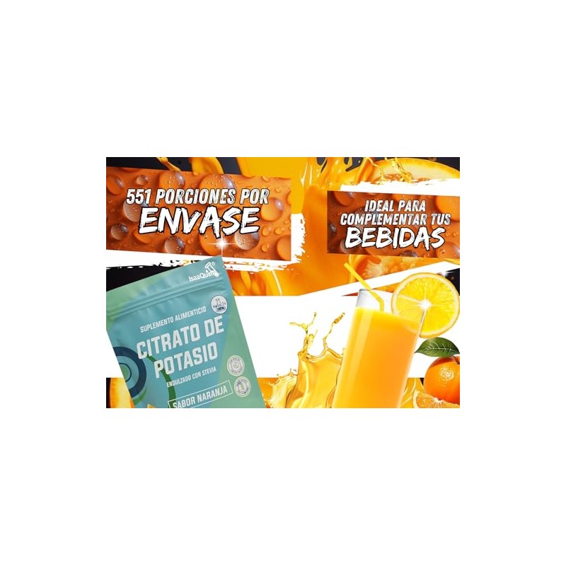 Citrato de Potasio con sabor naranja 500 gr