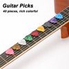 40 Pcs Guitar Picks,0.5mm/0.75mm/1mm/1.2mm Different Thickness Colorful Celluloid Guitar Picks