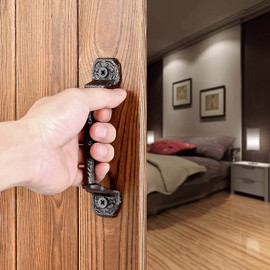 2 Packs 5.51" Dark Brown Barn Door Handles, Cast Iron Gate Pull Handles