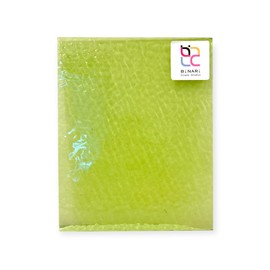 Wissmach Stained Glass Sheet: Light Olive Green English Muffle | Curated by BiNARi Glass Studio