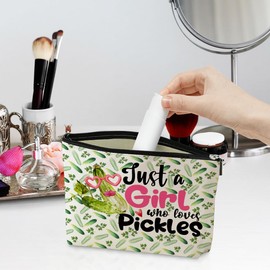 Cute Pickle Makeup Bag Pickle Gifts Cosmetic Bags Funny Pickle Gifts for Pickle Lovers Pickle Stuff Merch for Women Girls Daughter BFF Friend Sister Bestie Coworker Friendship Birthday Christmas