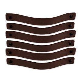 Brute Strength - Leather Handles for Furniture - Chestnut - Pack of 12 - 20 x 2.5 cm - Furniture Handles, Leather Handles for Drawers and Doors, Home Accessory for Kitchen and Bathroom Furniture
